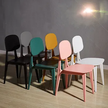 

Nordic Ins Style Minimalist Furniture Dining Chair Candy Bar Chair Creative Macaron Plastic Personality Leisure Chair