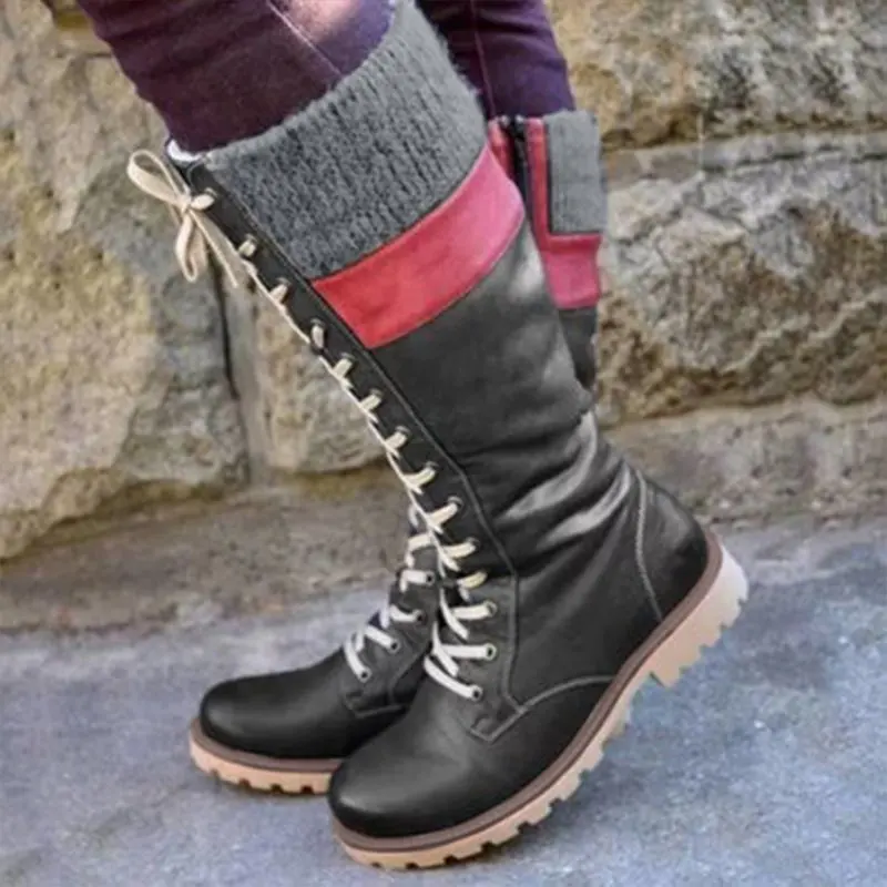 leather knee high walking boots