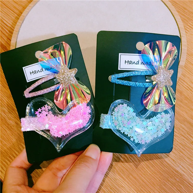 2 шт./компл. блестки бант Принцесса шпильки заколки для волос маленьких девочек