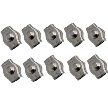 

10 PCS Stainless Steel 304 Box Type Single Card Wire Rope Chuck Ingot Clip