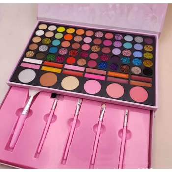 

New Cosmetics Big Set 78 Color Eyeshadow Palette With 5pcs Pink Makeup Brush New In Box Set Makeup UP KIT