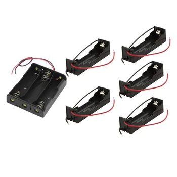 

1x Series 3.7V Flat Tip Battery Holder Case for 3 x 18650 Batteries & 5 Pcs Battery Case Holder for 3.7V 18650 Batteries