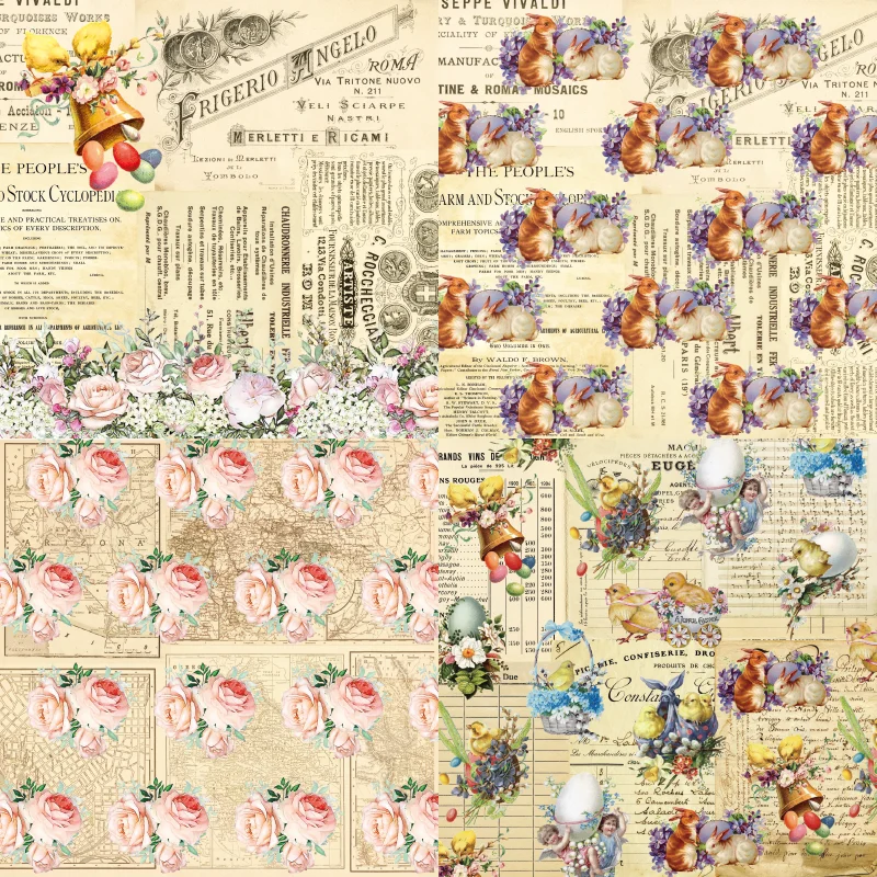 Panalisacraft 24 sheets 6"X6" vintage Easter paper Scrapbooking patterned paper pack handmade craft Background pad card