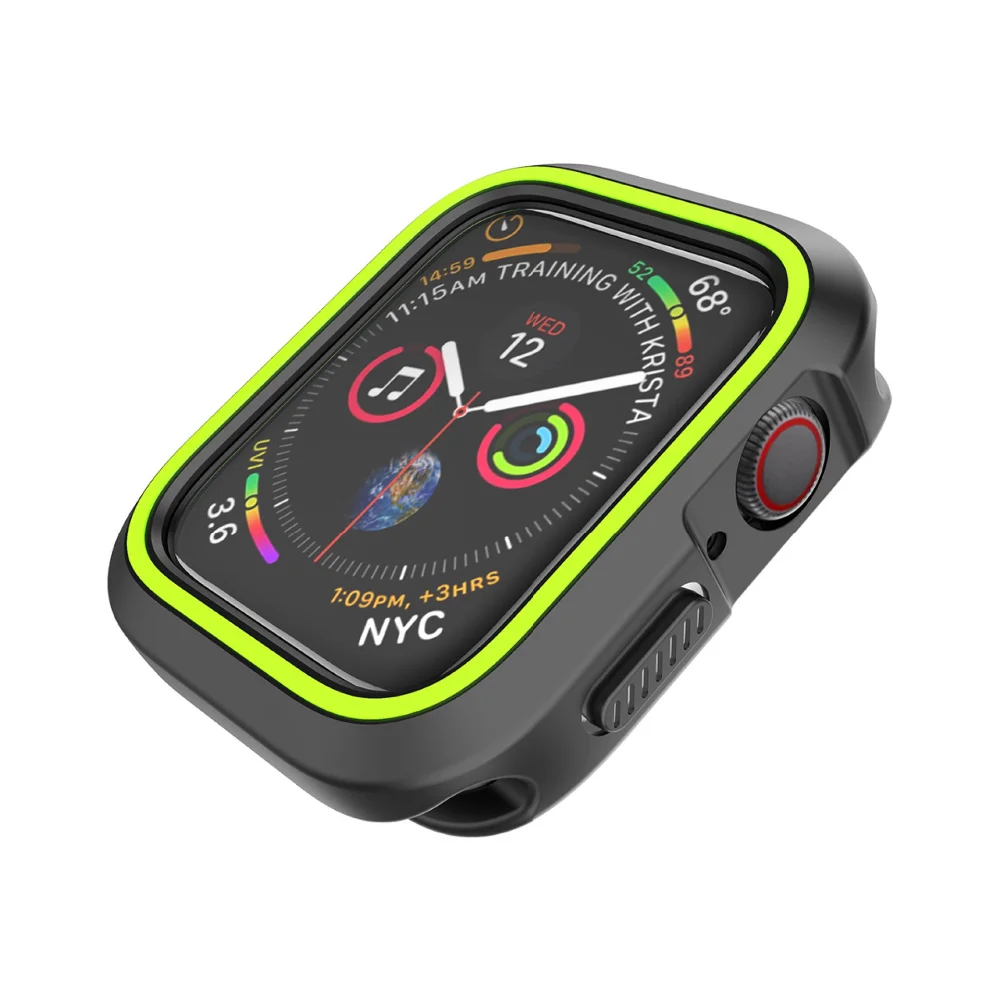 Для Apple Watch 4 чехол все вокруг защитные чехлы для iwatch 4-серия крышка Мягкий тонкий 44 мм 40 мм ТПУ двойной цвет полный Чехол