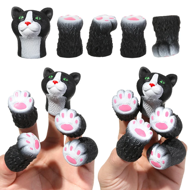 1Set Mini Animal Finger Puppet Toy Cute Cartoon Squirrel/Dog/Cat Hand Puppet Vinyl Toys Baby Educational Novelty Toys 4