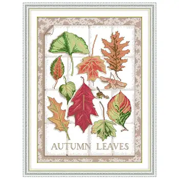 

Autumn leaves scenery counted printed on the canvas 11CT 14CT DIY kit Cross Stitch embroidery needlework Sets home decor