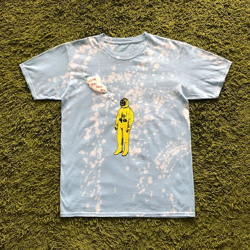 Трэвиса Скотта Astroworld Festival Run Tie Dye Футболка мужская и женская ASTROWORLD уличная хип-хоп Футболка Трэвиса Скотта