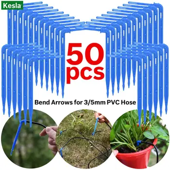 

50PCS Bend Drip Arrow Dripper Micro Drip Irrigation Kit Emitters for 3/5mm Hose Garden Watering Saving Micro Dripper Greenhouse