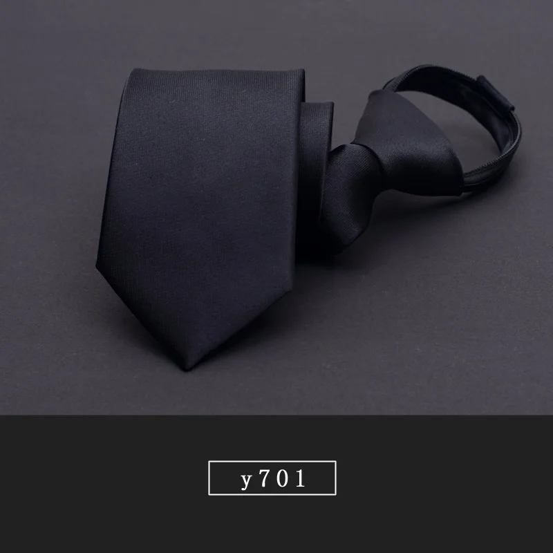 High Quality New Fashion Ties Men Business Worker Zipper 7cm Striped Tie Wedding Neckties for men Designers with Gift Box