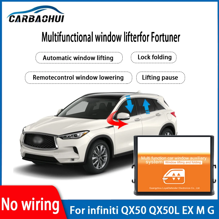 

car Window Lifter auto roll up interface closing 4doors rear view folding secondary lift safety For infiniti QX50 QX50L EX M G