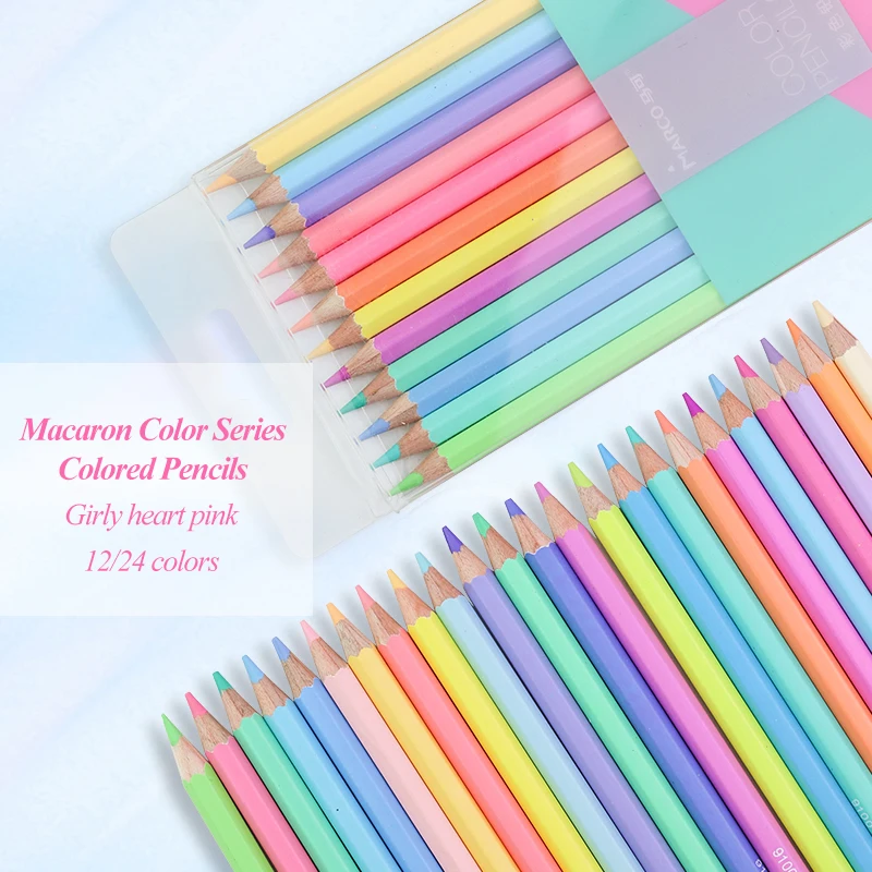  MARCO-ART Macaron Pastel Colors Colored Pencils 12