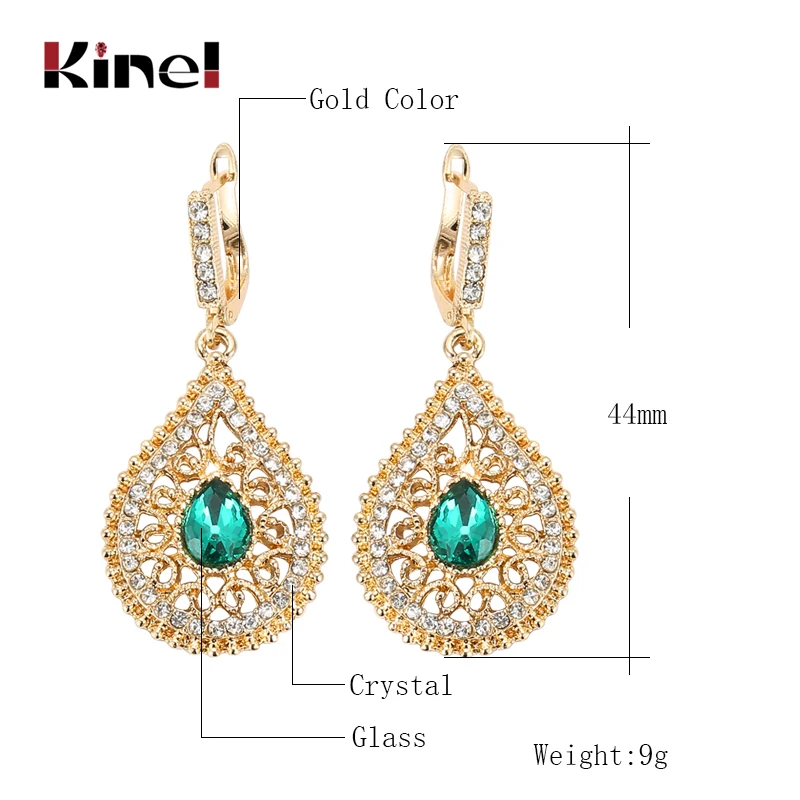 Модные золотые висячие серьги Kinel из Дубая для женщин марокканские этнические