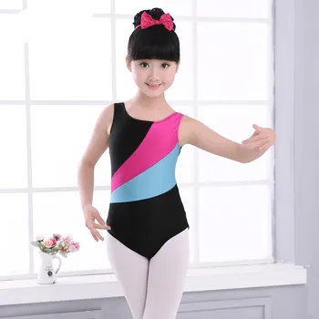 

Girls Ballet Skate Gymnastics Leotards Kids Sleeveless Cotton Spandex Bodysuit Dance Unitards Colorful Justaucorps Gymnastique
