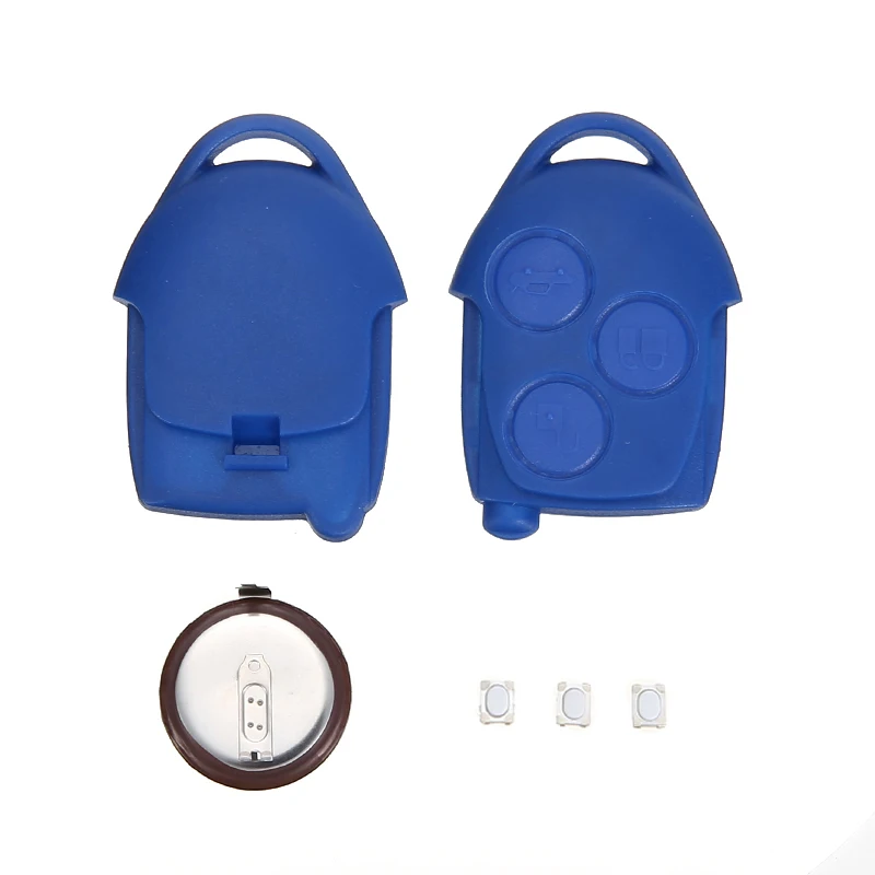 Fit For Ford Transit MK7 2006-2014 3 Buttons Remote Key Case Shell+Battery Auto Key Replacement Blue