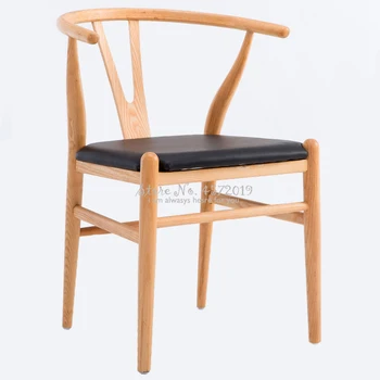 

Modern Real Wood Simple Dining Chair Ash Wood Leisure Home Backrest Wooden Chair Kennedy Chair Chinese Style Y Chair