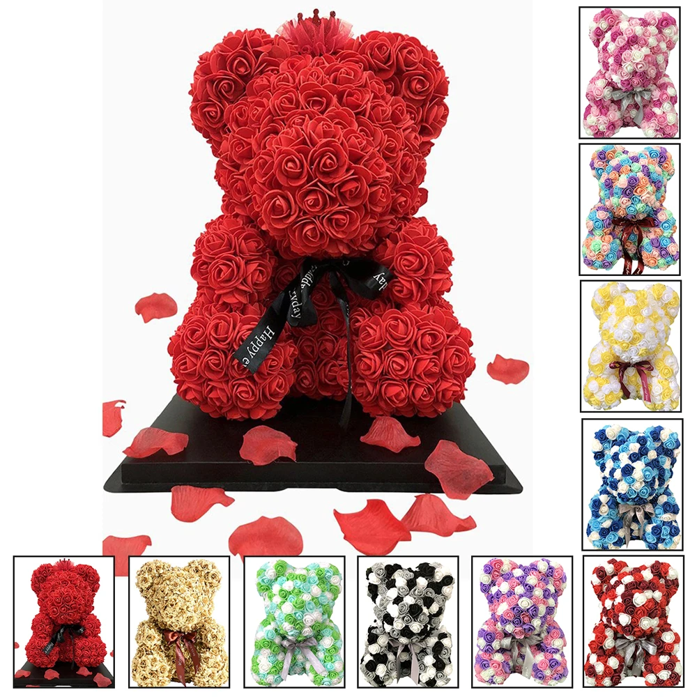 rose teddy bear with heart