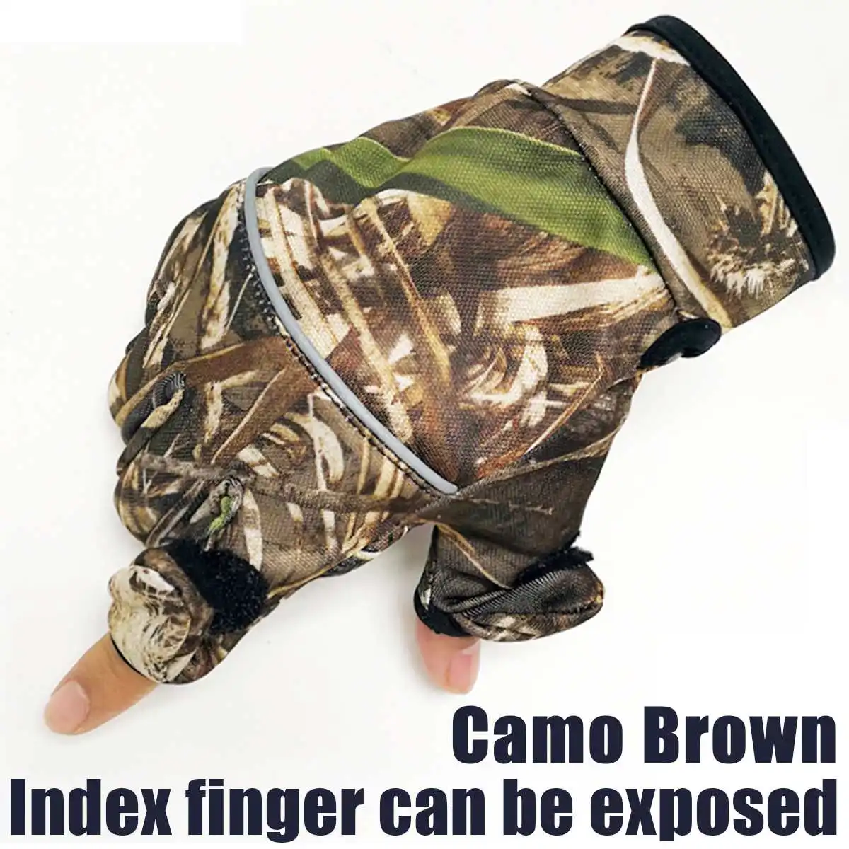 Camo Brown Зимние уличные Водонепроницаемый Сенсорный экран перчатки унисекс ветрозащитный Теплый из искусственной кожи Нескользящие дышащий катание на лыжах лыжные перчатки - Цвет: Camo Brown