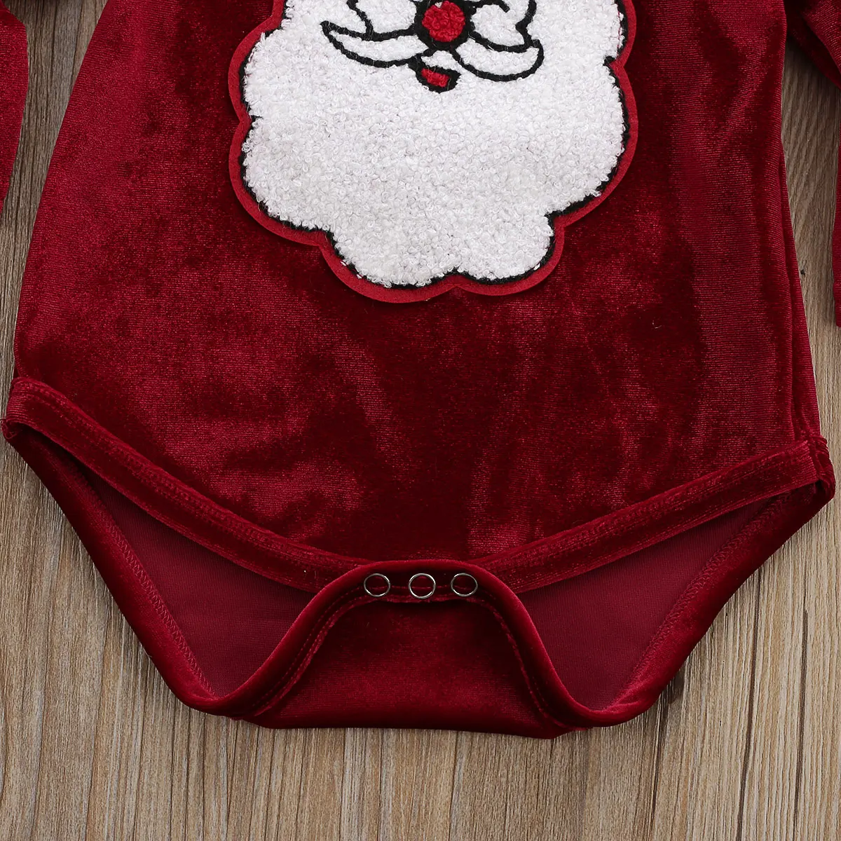 Весенне-осенняя одежда для малышей, комбинезон с длинными рукавами и оборками для новорожденных девочек, боди, одежда с нашивками Санта-Клауса