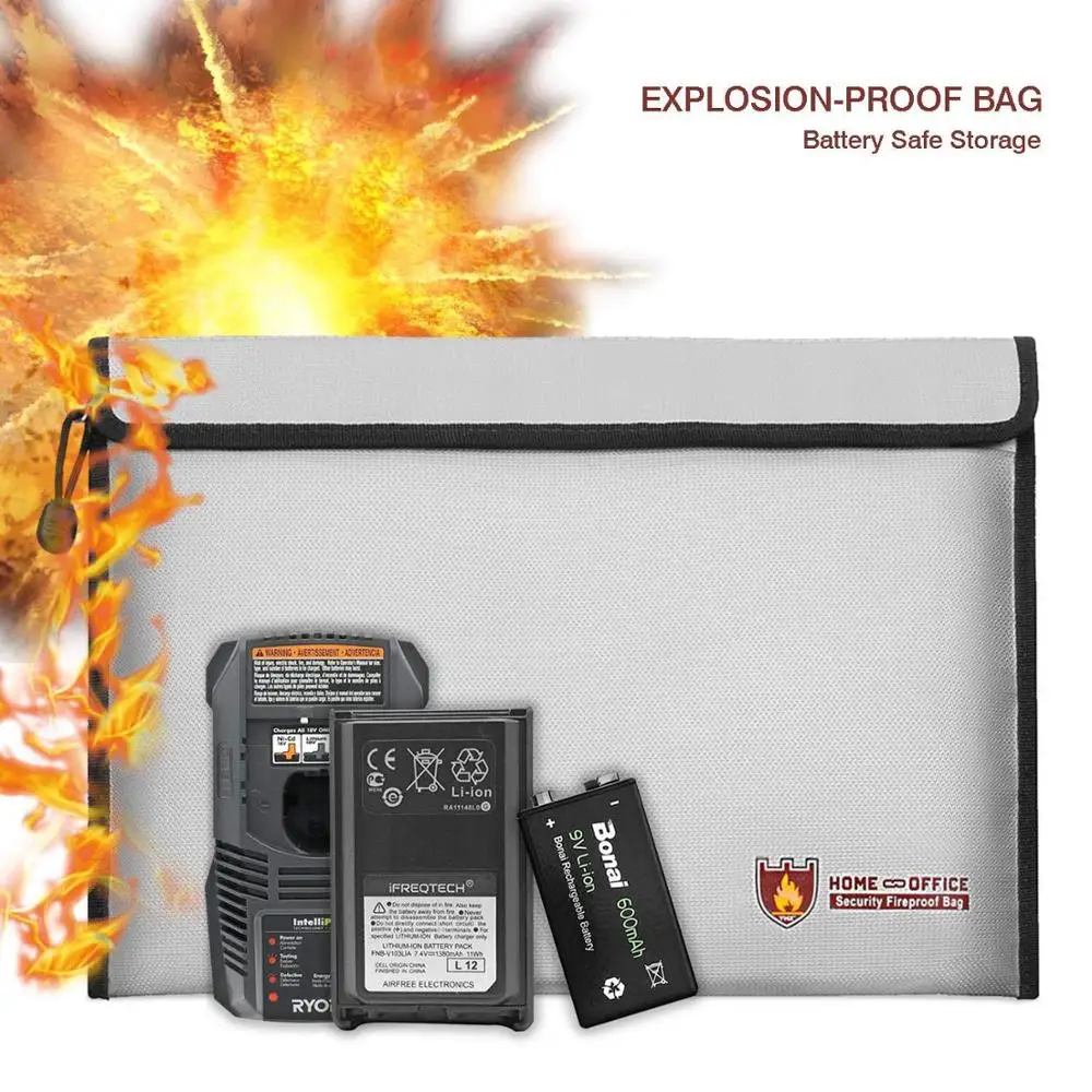 

2019 new Fireproof Waterproof Document Bag Money Bill File Folder Bag 13 Pockets Zipper Closure Silicone Coated Filing Pouch