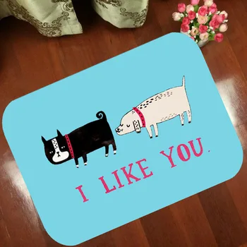 

Floor Mats Anti Slip Mat Cartoon animation i like you dog Printed Pattern Carpet Rug for Bathroom Door Living Room free shipping