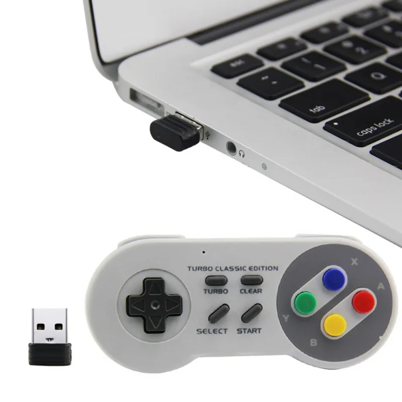 Беспроводной геймпад USB игровой контроллер Джойстик SNES 2,4G для Windows PC MAC Raspberry Pi RetroPie