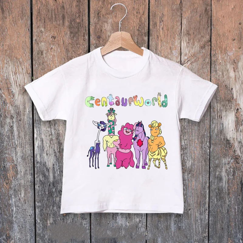 

New Hot Sale Children'S T-Shirt Centaurworld Cartoon Print Boys T-Shirts Cute Fashion Girls T Shirts White Camisole Shirt Tops