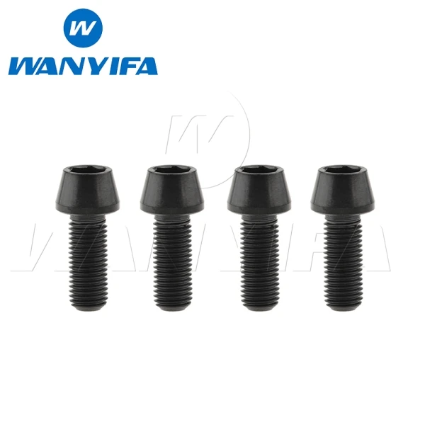 M6X15 black Велосипедные болты waniifa из титана/Ti M6X10 15 16 18 20 мм коническая головка шестигранные винты части цикла - Цвет: M6X15 black