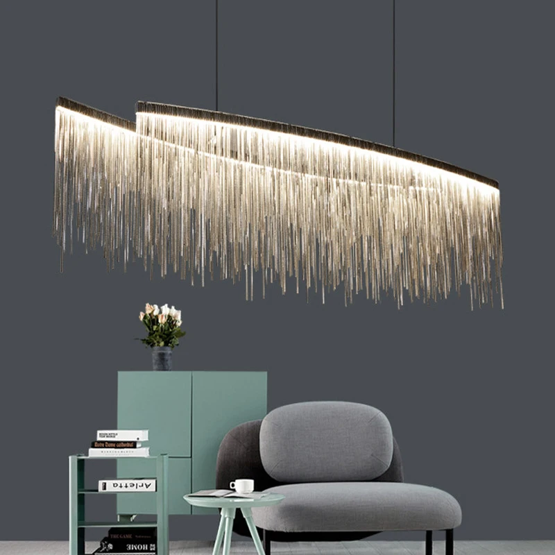 

Modern LED Living Room Chandelier Restaurant Chandelier Villa Clubhouse Lighting Creative Designer Model Room Chain Light