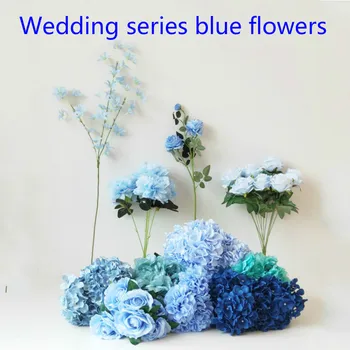 

Blue Artificial Silk Peony Rose Flowers Hydrangea Wedding Office Valentine's Day Party Home DIY Wedding Guide Decoration Flowers
