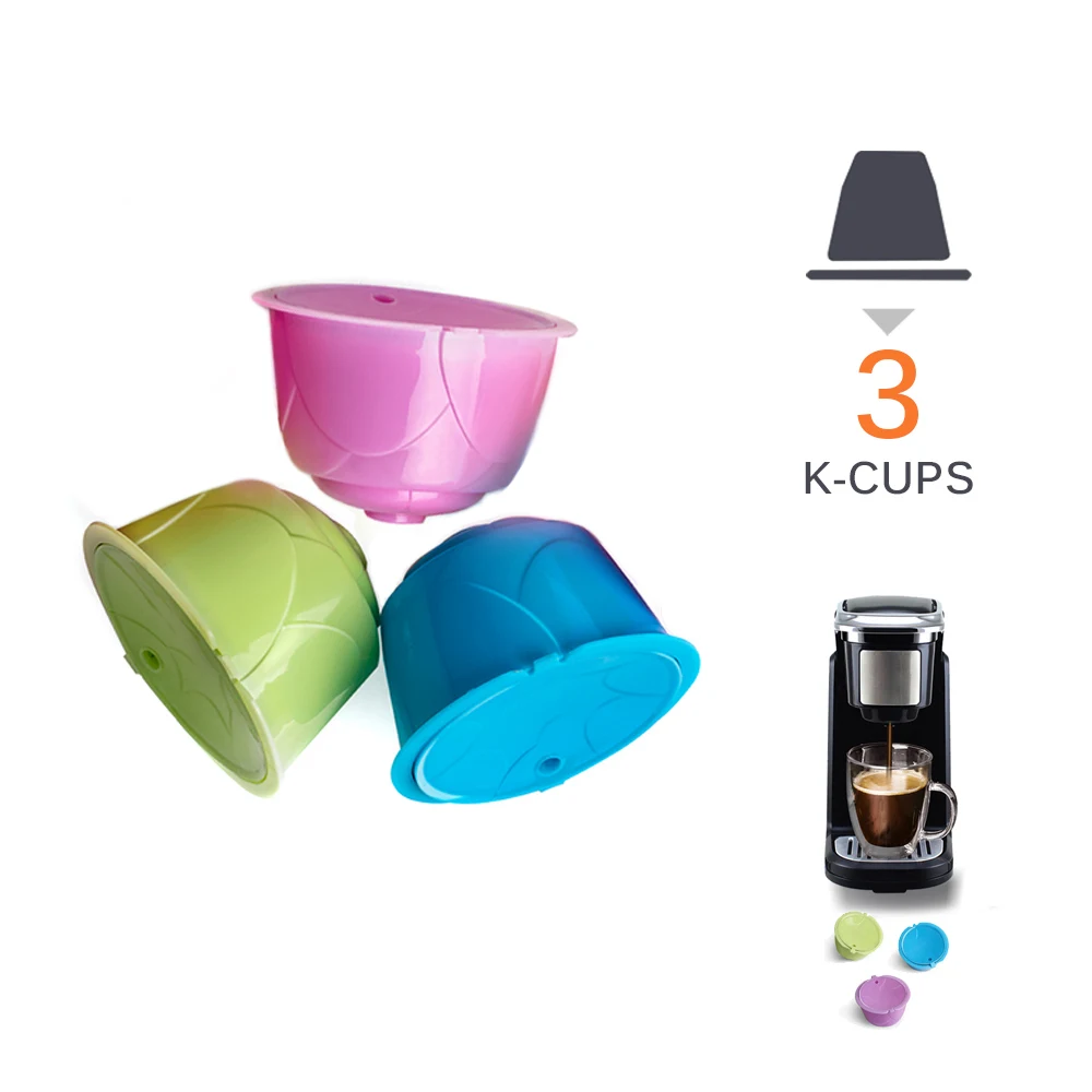 3pcs 3 шт/6 шт красочные многоразовые кофейные капсулы Универсальный кофе совместимый фильтр многоразовые кофе фильтровальные чаши Pod для dolcegusto - Цвет: 3pcs