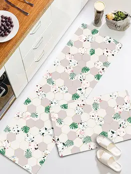 

Nordic Style Carpet Kitchen Entrance Shower Room Water Absorption Oil-absorption Anti-slip Rectangle Printed Functional Rugs