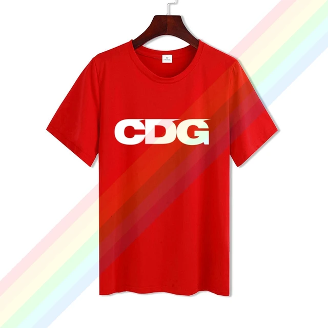 Comme White Cdg Logo Garcon Men Women Summer 100% Cotton Black Tees Male Newest Top Popular Normal Tee Shirts Unisex 13women red