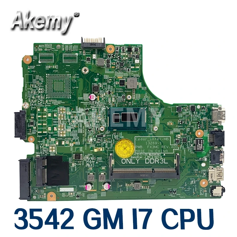 13269 1 для For DELL 3542 3442 3543 5749 3443 материнская плата PWB FX3MC REV A00 I7 GM работа 100%|Материнские
