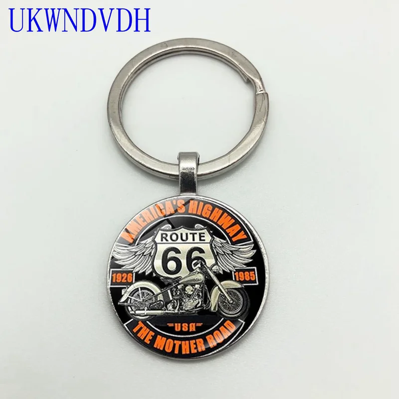 2019 новый модный брелок для ключей в байкерском стиле кабошон US Route 66|Брелоки| |