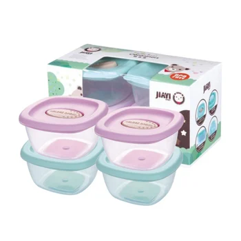 

4PCS Airtight Storage Container Sets Transparent Food Storage Box Refrigerator Sealed Fruit Containers