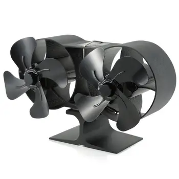 

Low Noise Fireplace Fan Home Efficient Heat Distribution Aluminum Burner Heat Powered Stove Fan 8 Blades Ventilation Device