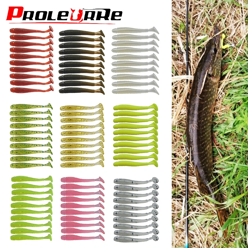 Wobblers Jig Fishing-Lures Worm Soft-Tail-Baits Maggot Proleurre Artificial Plastic Silicone