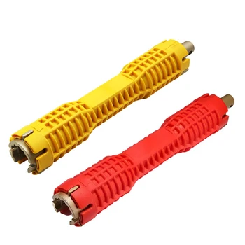 

1pcs Double Head Sink Wrench Tool Hand Tool Red Multifunctional Repair Tools Kits Slotted Designs for Hydraulic Sink Repairing