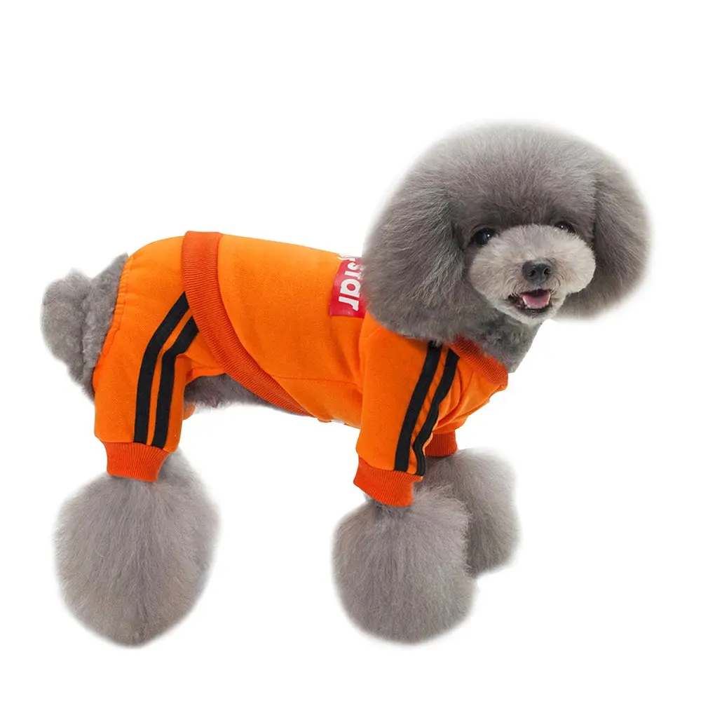 Зимняя одежда для собак Мягкая Одежда для животных для собак Одежда для домашних животных зимняя одежда мультяшные костюмы для щенков - Цвет: Оранжевый