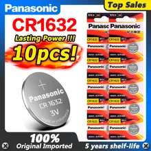 10 pces panasonic bateria de lítio botão pilha moeda cr1632 dl1632 para relógio de controle remoto chaves do carro ecr1632 lm1632 bateria de lítio