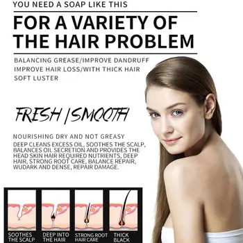 

55g Handmade Hair Shampoo Soap Cold Processed Shampoo Pure Bar 100% Hair Care Shampoos Plant Hair B9Z8