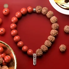 MeiDuo Вэнь ген с высоким содержанием киноварь Ваджра Бодхи браслет передача дизайн расцвет карьера