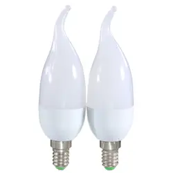 E14 3W светодиодный светильник в форме свечи лампочка-свеча AC 220V белый теплый белый