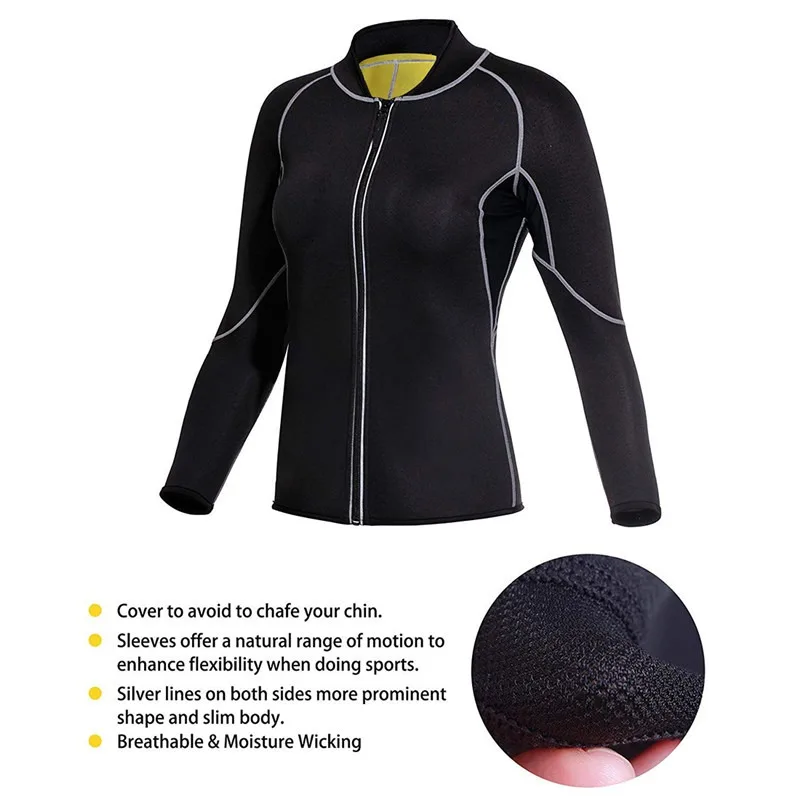 shapewear bodysuit Women Neoprene Long Sleeve Sweat Sauna Tops Weight Loss Sport Workout Slimming Shirt Body Shaper Waist Trainer Dropshipping extreme tummy control shapewear