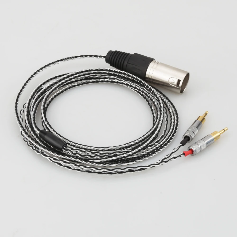 HiFi Cable with 4 pin XLR Balanced Male Compatible with HD700 HD 700 Headphones Silver Plated Replacement Audio Upgrade cable