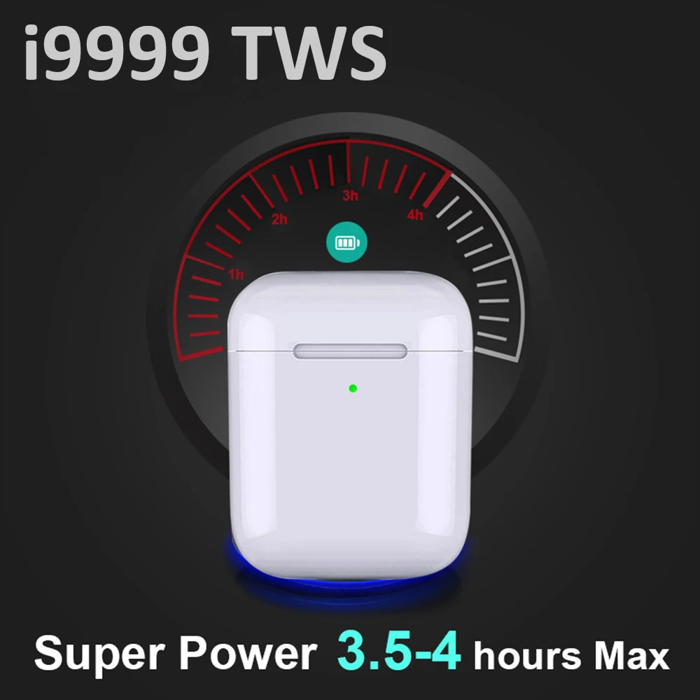 

I9999 TWS nuevo sensor de detección en la oreja control de grifo carga inalámbrica 5. 0 auricular bluetooth PK i500 i1000 i2000 i6000 TWS