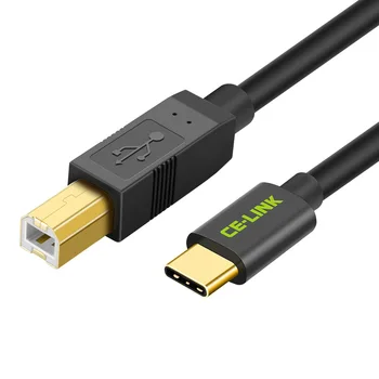 

Type-C to USB2.0 Square Mouth Printing Line 480Mbps Data Cable for MacBook Print Line 2m Black
