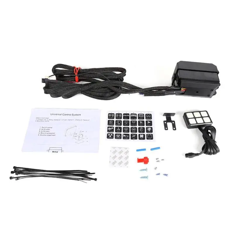 Touch Screen 6 Gang LED Switch Panel Touch Control Box for Jeep Offroad Vehicle Applicable to Ships Yachts Cars Buses Etc
