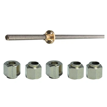 

1x 8mm Lead Screw Rod Z Axis Linear Rail Bar Shaft 250mm Golden & 5Pcs 5mm Screw Nut Bore Eccentric Spacers