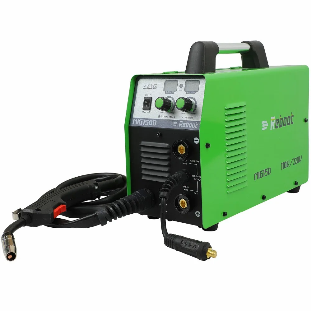 Máquina de soldadura Reboot Mig 90% MMA MAG MIG150 con accesorios MIG MAG, 2 en 1, 220V